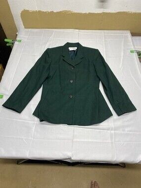 Norton McNaughton Vintage Women's 100% Wool Blazer and Skirt Suit Set Dark Green